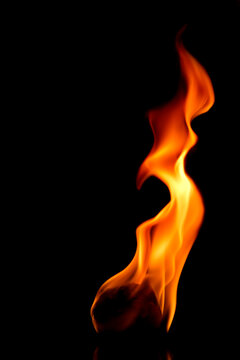 A photo of a flame moving in a wave pattern.