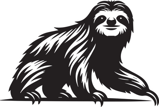  sloth vector  silhouette style 