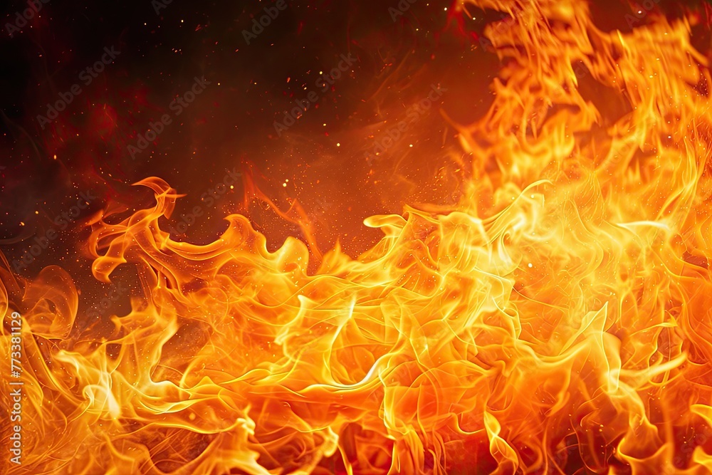 Poster explosive fire background with dramatic flames and dynamic lighting, a captivating fire background c