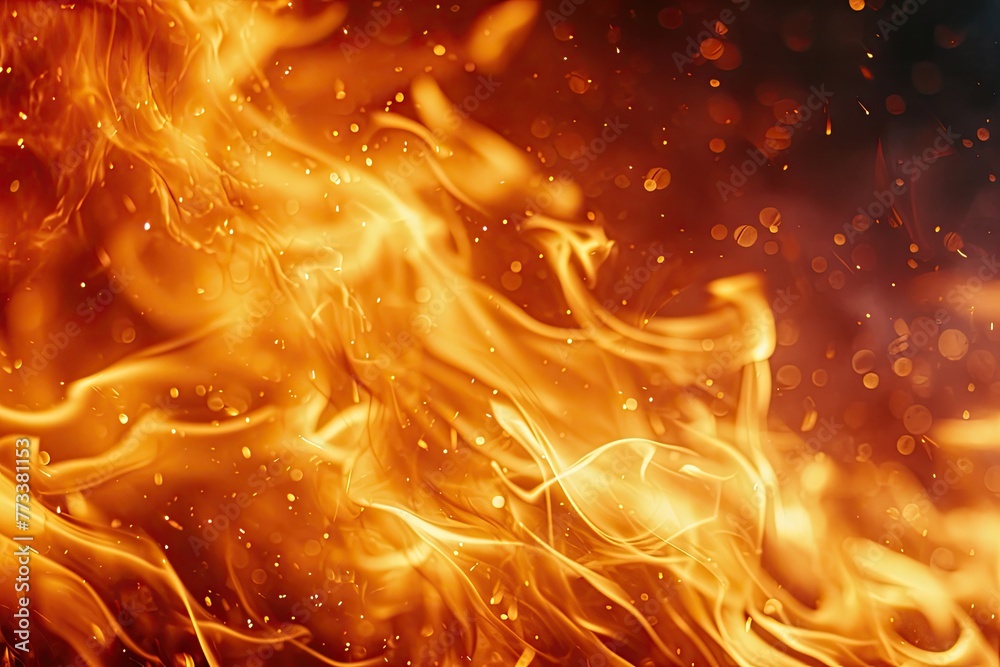 Aufkleber explosive fire background with dramatic flames and dynamic lighting, a captivating fire background c