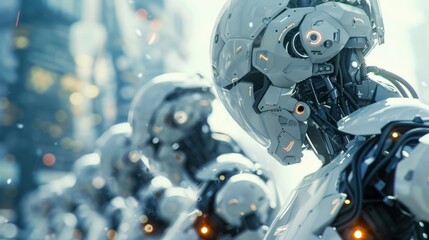 Fototapeta premium The robotic arms work tirelessly, their movements synchronized in perfect harmony.