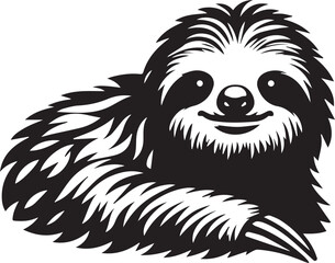  sloth vector  silhouette style 