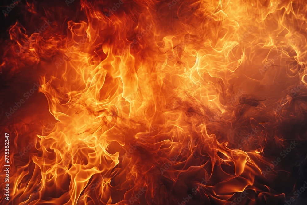 Leinwandbilder Fiery background with intense flames creating a powerful visual impact, An electrifying backdrop engulfed in intense flames