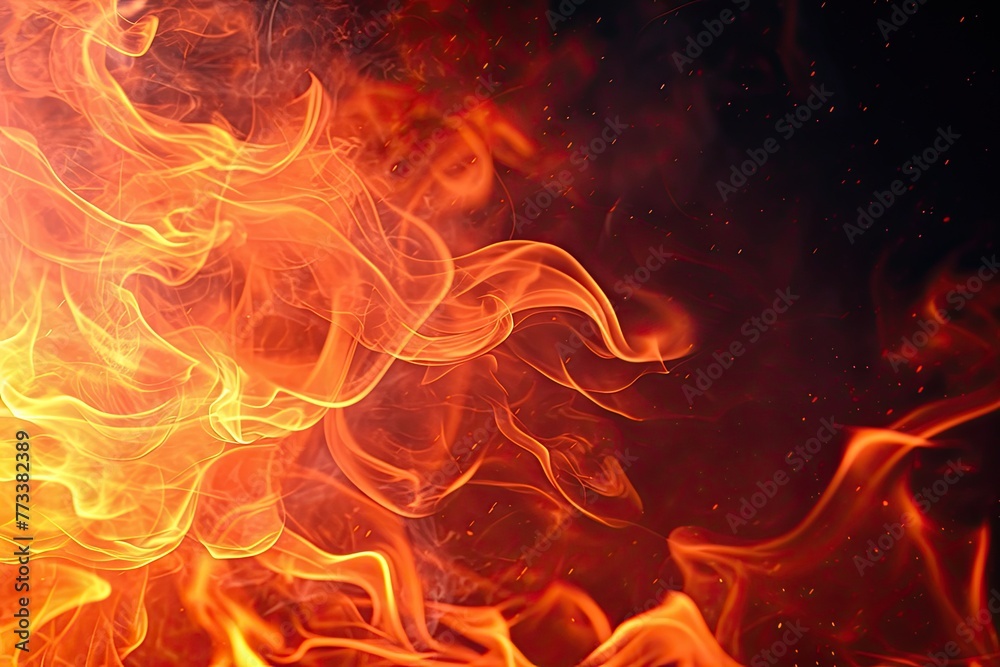 Leinwandbilder Fiery background with intense flames creating a powerful visual impact, An electrifying backdrop engulfed in intense flames