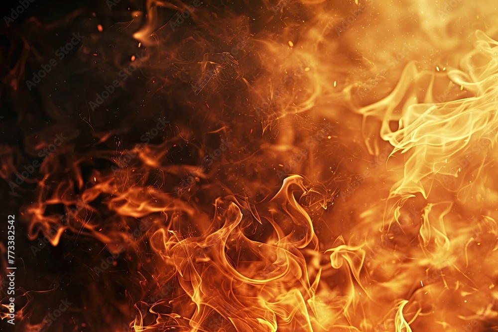Fototapete fiery background with vibrant flames creating a dynamic scene, a captivating backdrop ablaze with vi