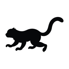 silhouette of a marmoset on white