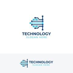 Technology Logo Design concept in vector