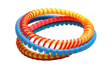Three different colored bracelets rest elegantly on a white background