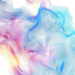 Colorful contour lines - Ai Generated