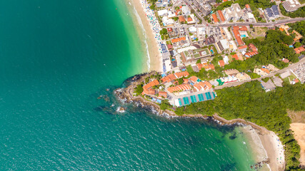 Bombinhas Beach in Santa Catarina. Aerial view taken with a drone. Brazil.