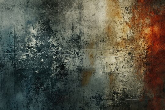 A grunge-style 3D background featuring distressed textures, adding an edgy and rugged aesthetic to the scene.