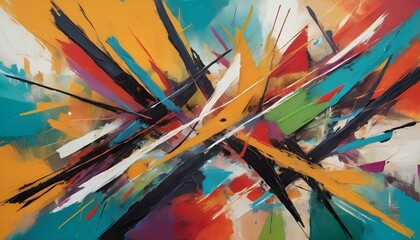 Vibrant Abstract Composition Of Intersecting Shape