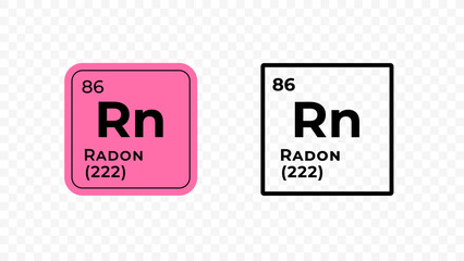 Radon, chemical element of the periodic table vector design