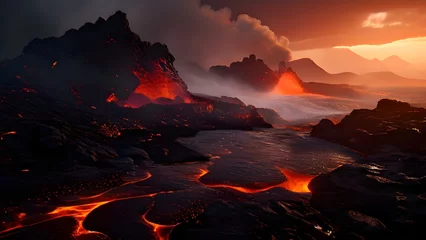 Outdoor-Kissen magma flow meeting ocean © Stefan Schurr