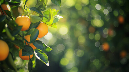 Zbliżenie na gałązkę z owocami mandarynki
