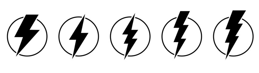 flash lightning bolt icon. Electric power symbol. Power energy sign, vector illustration