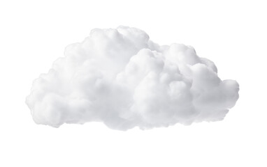 A delicate white cloud hovers gracefully on a background of pure white - obrazy, fototapety, plakaty