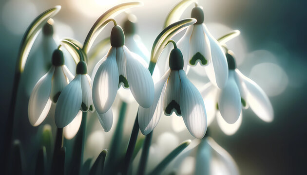 close-up image of snowdrop flowers