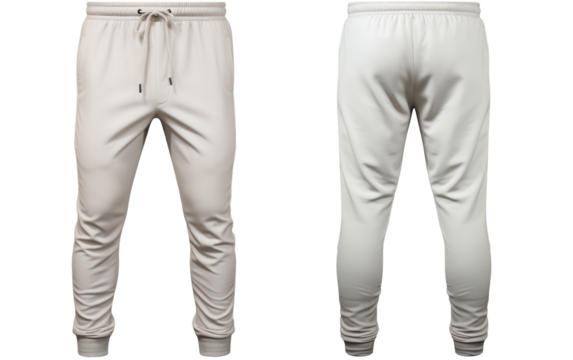 Two mens sweat pants in a close embrace, creating a dynamic and energetic composition