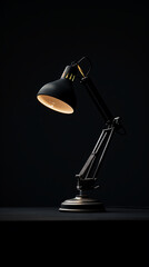 Table lamp on a black background.