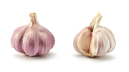 Obraz premium Garlic isolated on a white background. 