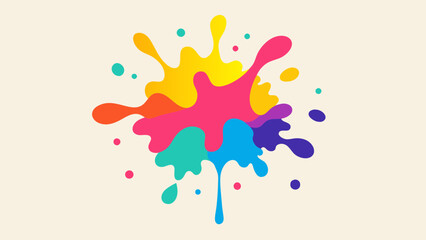 Fototapeta na wymiar Vibrant Vector Graphics Color Paint Splatter and Colorful Ink Stains for Creative Projects