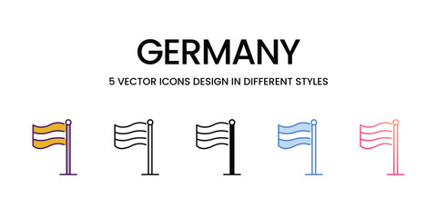 Germany icons different style vector stock illustration.