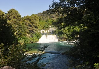 Wodospady Krka w Chorwacji. - obrazy, fototapety, plakaty