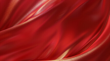 Obraz premium Red satin background with some smooth lines in it. AI.