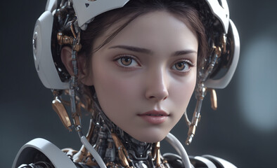 machine, futuristic, cyborg, robotic, ai, future, female, artificial intelligence, digital, robot, metallic, girl, humanoid, 3d rendering, bionic, automation, science fiction, scifi, cyber, cybernetic