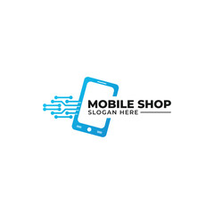 Mobile Shop Technology Logo Design concept in vector