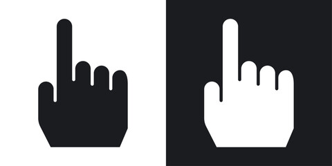 Click Action and Finger Icons. Interactive Pointer and Hand Cursor Symbols.