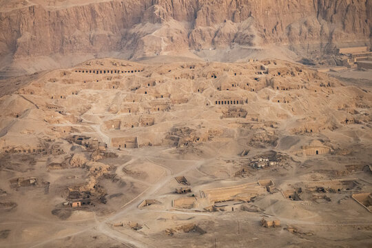 Valley of the Kings from the sky, Luxor, Egypt