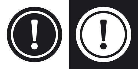 Problem Alert and Exclamation Interface Icon Set. Error Caution and Important Symbol.
