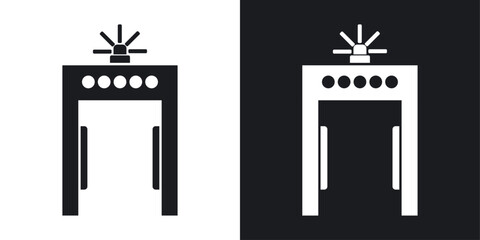 Airport Security Metal Detector Icon Set for Checkpoint Screening - obrazy, fototapety, plakaty