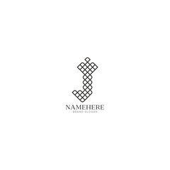 Letter J with triangle unique modern diamond shape abstract monogram logo