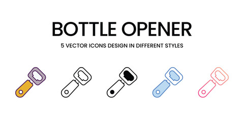 Bottle Opene icons different style vector stock illustrationr