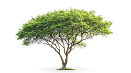 Green Tree Isolated on White Background, Nature Photo