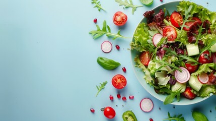 fresh chopped vegetables for salad background.
