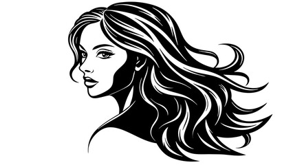 silhouette-of-beautiful-girl-in-profile-with-long