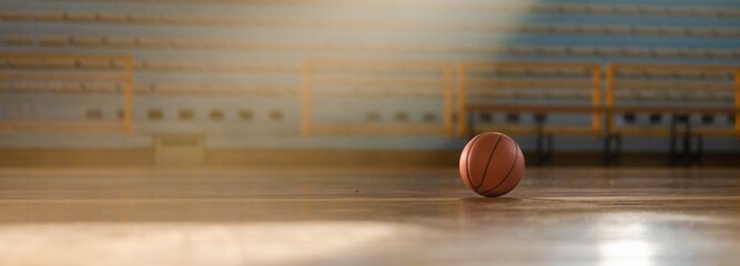 Basketball on Floor in Sports Court - 4K Ultra HD Resolution