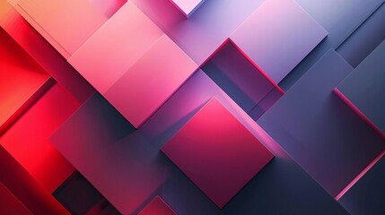 Obraz premium Modern Abstract 3D Background with Geometric Shapes and Vibrant Gradient Colors, Futuristic Digital Art