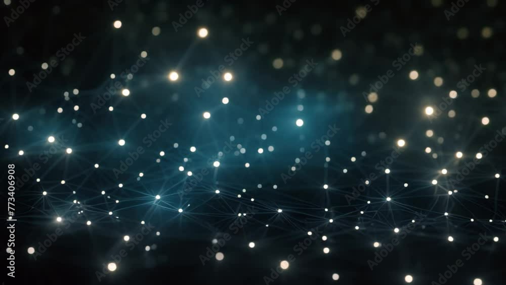 Poster abstract digital background with connecting dots and lines. network connection structure. 3d renderi