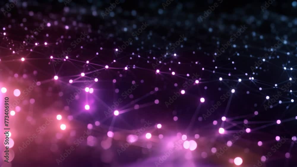 Aufkleber 3d rendering of abstract technology background with connecting dots and lines. network concept, abst