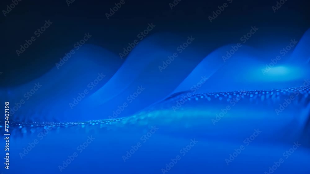 Poster 3d illustration of abstract digital wave with particles and bokeh lights, abstract digital technolog