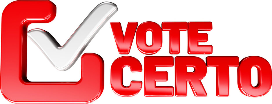 selo 3d campanha politica vote certo, eleicao vereador, prefeito presidente 