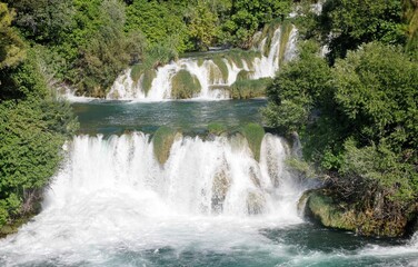 Wodospady Krka w Chorwacji. - obrazy, fototapety, plakaty