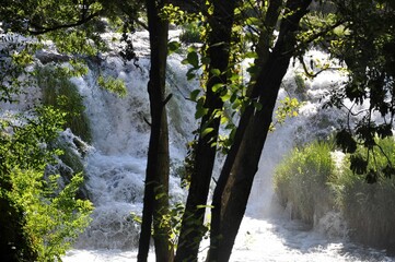 Wodospad Krka w Chorwacji. - obrazy, fototapety, plakaty