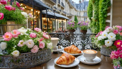 꽃들과 소품들고 채워진 아름다운 카페 