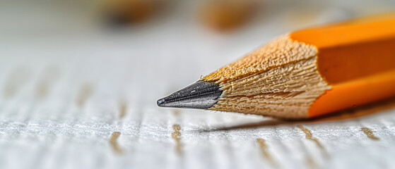 Close-up of a pencil line on a textured paper surface.